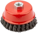 Корщетка-чашка, гайка М14, витая проволока, 2-хрядная стальная 100 мм