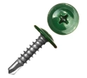 Саморез с прессшайбой, сверло, RAL6005