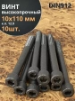 Винт высокопрочный НР М10х110 мм к.п.12.9 черный DIN912, 10 шт.
