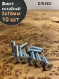 Винт потайной оцинкованный 5х16 DIN965, 10 шт.