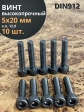 Винт высокопрочный ПР М5х20 мм к.п.12.9 черный DIN912, 10 шт.
