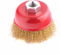 Щетка для УШМ "чашка", латунир.витая проволока 75 мм М14 Matrix