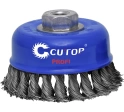 Щетка для УШМ "чашка", кручен.витая проволока 0,5мм, М14 CUTOP Profi