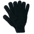 Перчатки трикотажные двойные черные, двойная манжета, 7-10 класс вязки, акриловые, Сибртех