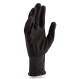 Перчатки трикотажные с черным полиуретановым покрытием, 15 класс вязки, размер L, Сибртех