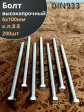 Болт 6х100 мм полная резьба ОЦ DIN933 к.п.8.8 (200 шт.)