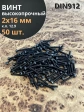 Винт высокопрочный ПР М2х16 мм к.п.12.9 черный DIN912, 50 шт.