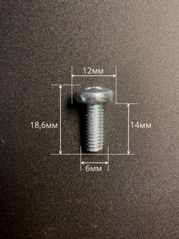 Винт с полукруглой головкой М6х14 ОЦ DIN7985, 100 шт. фото 3
