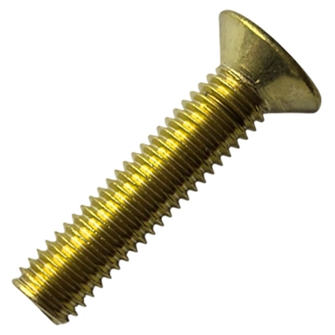 Винт потай 8х35 мм DIN 965, полная резьба, латунный фото 1