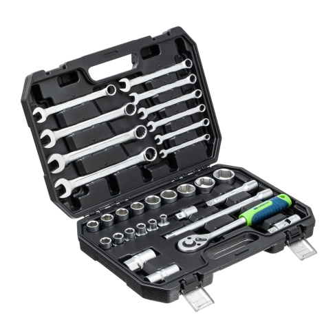 Набор инструментов 32 предмета 1/2 пластиковый кейс Сибртех фото 1