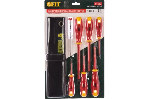 Отвертки изолир. 1000В, CrV сталь, прорезиненная ручка, набор 6 шт + 1 индикаторная фото 1