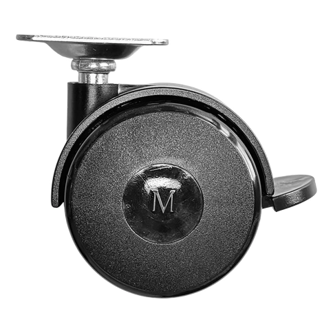 Опора колесная с площадкой с фиксатором 65х50 мм пластмассовая фото 1