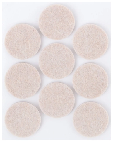 Подкладки для мебели самоклеющиеся круглые 25 мм 9 шт. войлок фото 1