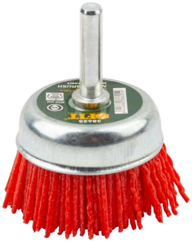 Корщетка-чашка, со штифтом, нейлоновая 50 мм фото 1