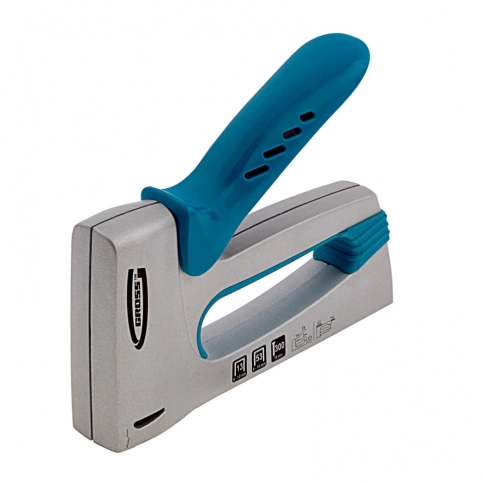 Степлер мебельный, алюм.корп.,тип скобы 13,53,300, 6-10 мм Gross фото 1