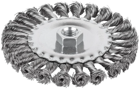 Щетка для УШМ "Плоская", кручен.проволока 0,5мм, 125 мм М14 CUTOP Profi фото 1