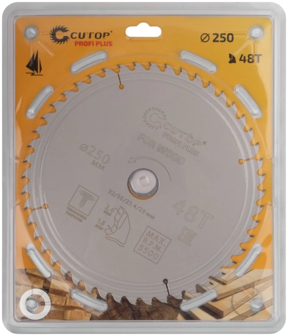 Диск пильный по дереву с тефл.покр.48Т CUTOP Profi Plus/2,6х32/30/25,4/20 мм фото 6