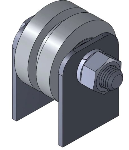 Ролик на платформе Р3516, d 50 мм под угол ,металл, 2 шт. фото 5