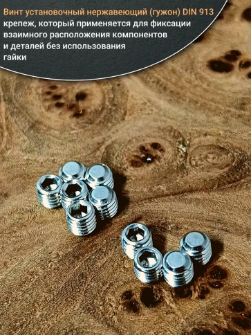 Винт установочный нержавеющий М3х5 DIN913 (гужон), 50 шт. фото 4