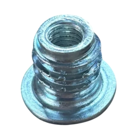 Втулка М8х15,3х17 мм, левая резьба по дереву плоский фланец SW10, оцинкованная фото 2