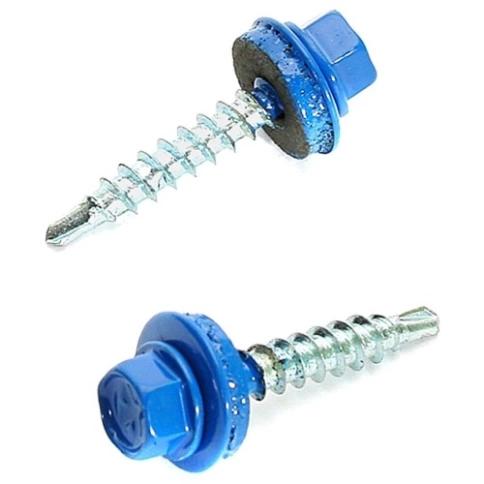 Саморез кровельный, 5,5х25 сигнально-синий RAL5005 1000 шт фото 5