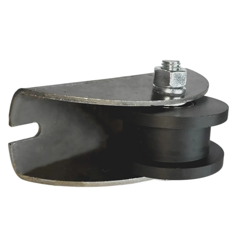 Ролик d70 мм ЧР2706 на большой платформе под трубу 20*20, черный капролон фото 3