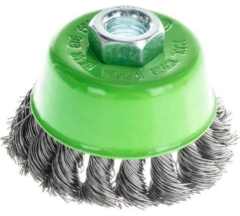 Щетка для УШМ "чашка", кручен.проволока 0,5мм, 75 мм М14 Сибртех фото 1