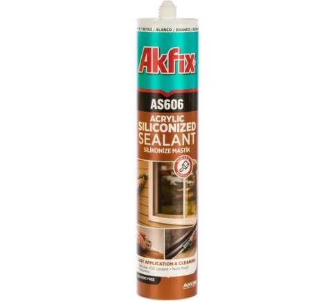 Герметик силиконакриловый белый Akfix AS606 310 мл фото 1