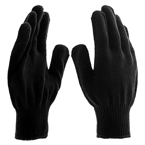 Перчатки трикотажные акриловые, оверлок, черные, 10 класс вязки, Сибртех фото 1