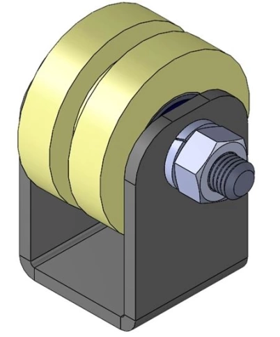 Ролик на пластинах Р2408, d40мм под полосу, капролон, 2 шт. фото 6