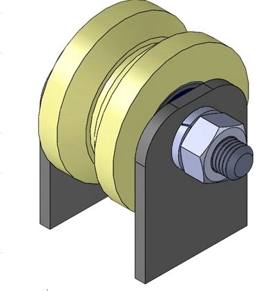 Ролик на пластинах 2412,d40мм, под трубу d15мм, капролон 2шт фото 6