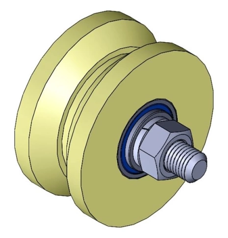 Ролик для ворот Р2707, d70мм, под трубу 3/4 d25мм, 2 шт. фото 6