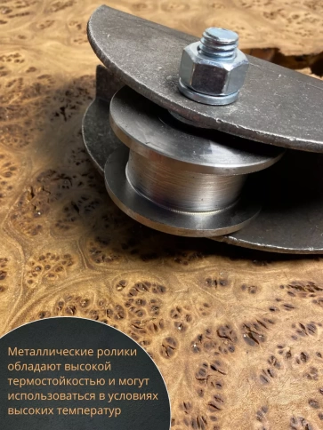 Ролик на платформе Р3606, d65мм, под трубу 20х20,металл 2 шт фото 4