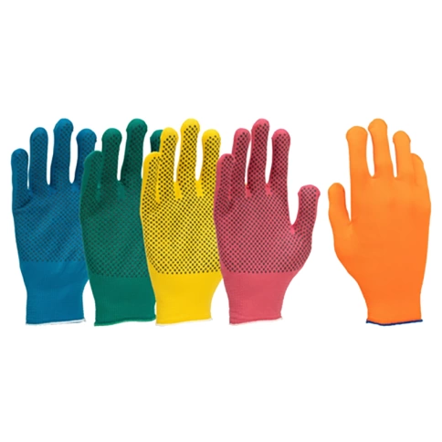 Перчатки с ПВХ точкой, размер L, цвета в ассортименте, 5 шт, Palisad фото 1