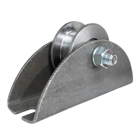 Ролик d65 мм Р3606 на большой платформе под трубу 20*20, металл фото 1