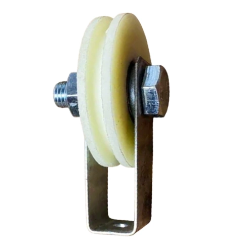 Ролик бельевой d60 мм Р1065 со скобой под трос 10 мм, капролон фото 1