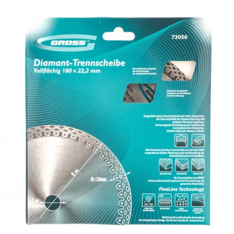 Диск алмазный тонкий сплошной мокрое резание 180х22,2 мм Jaguar, Gross фото 4