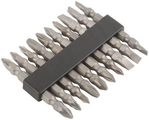 Набор бит 10шт., CrV, 65мм, двухсторонние фото 2