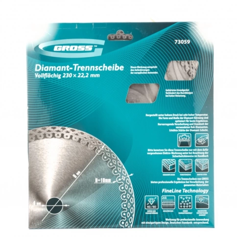 Диск алмазный тонкий сплошной мокрое резание 230х22,2 мм Jaguar, Gross фото 3
