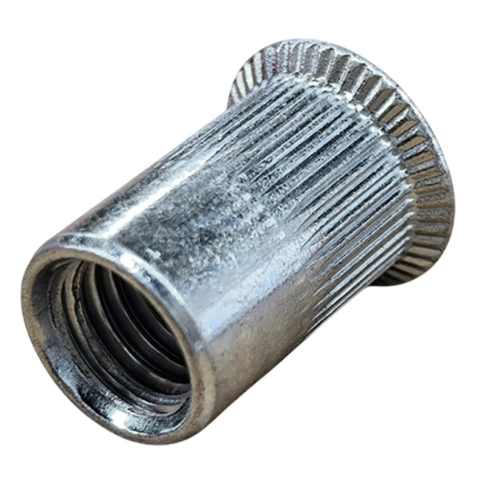 Заклепка с внутренней резьбой, потайной бортик М10х1,5х21 мм, белый цинк фото 2