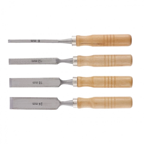 Набор стамесок 6-12-18-24 мм, плоские, дерев.рук. Sparta фото 1