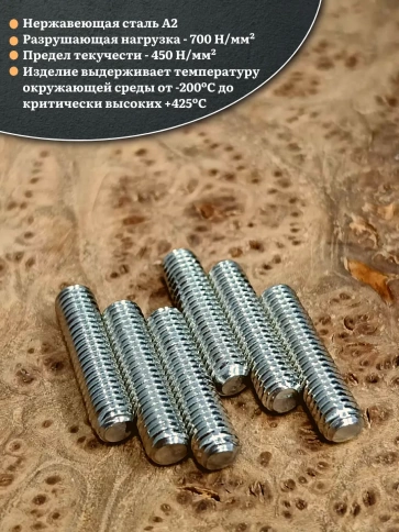 Винт установочный нержавеющий М8х25 DIN913 (гужон), 10 шт. фото 3