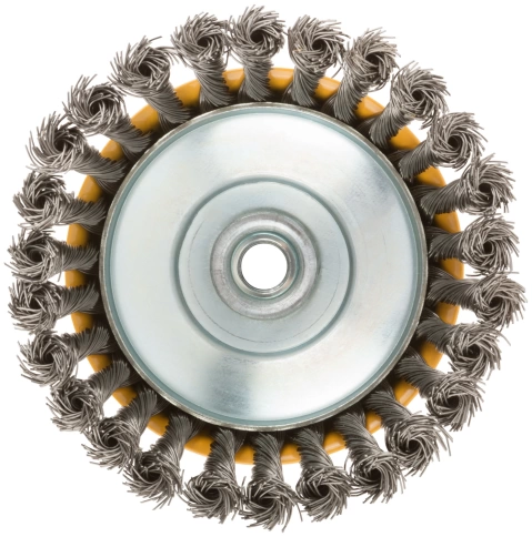 Корщетка-чашка, гайка М14, витая проволока, нерж.сталь 125 мм фото 2