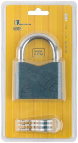 Замок навесной Блюз синий 70х54 мм стальная дужка 10 мм (2759) фото 3
