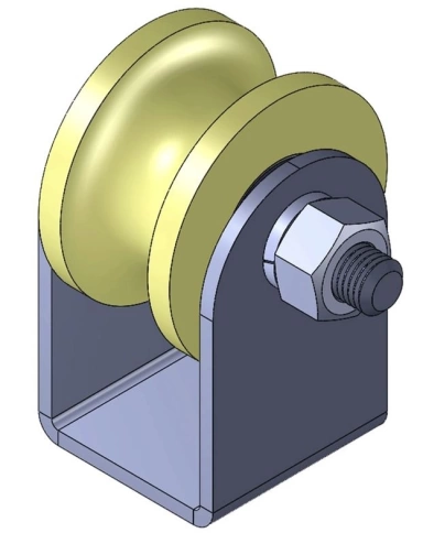 Ролик на платформе Р2528, d50мм, под трубу 20х20, 2 шт. фото 6