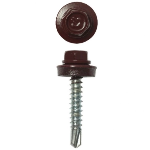 Саморез кровельный, 4,8х70 шоколадно-коричневый RAL8017 500шт фото 5