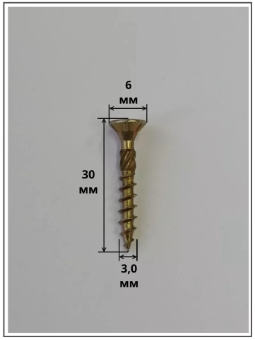Саморез по дереву потайной Torx 3х30 ЖЦ, 20 шт. фото 2