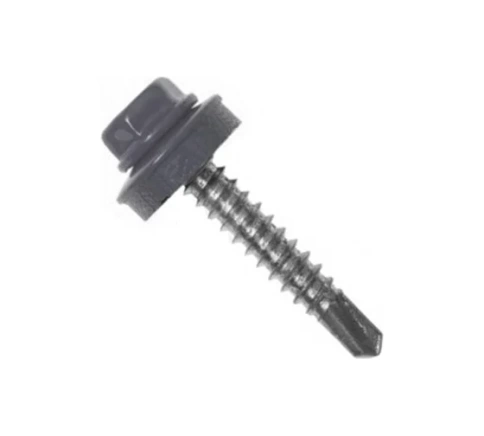 Саморез кровельный, 5,5х25 графитовый серый RAL7024 фото 1