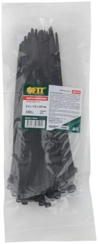 Хомуты нейлоновые черные для проводов 200х4,8 мм 100 шт.  фото 2