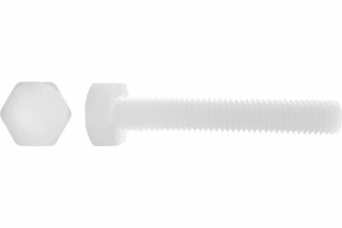 Болт полиамидный 5х10 мм DIN 933 (пластик), 10 шт. фото 4